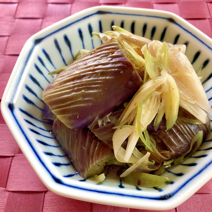 茅乃舎だしで簡単！なすとみょうがの煮びたし